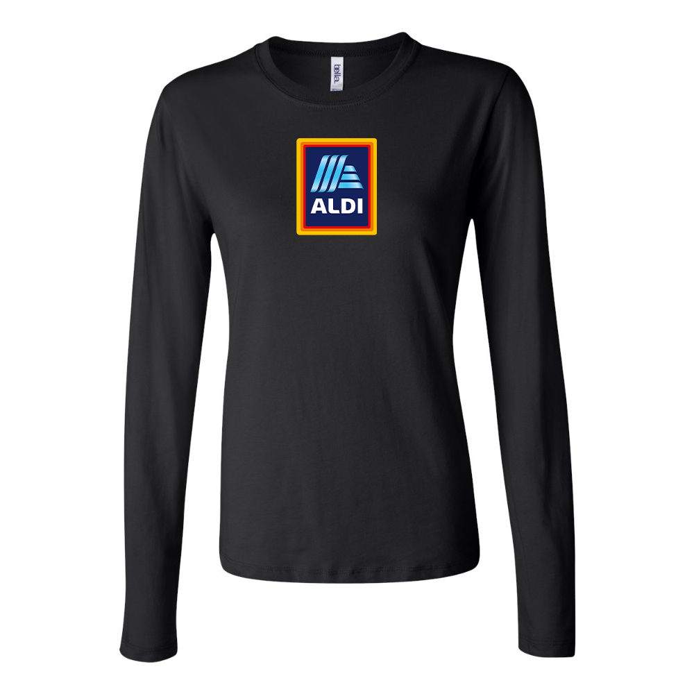 BELLA CANVAS Women’s Aldi Logo Jersey Long Sleeve Tee