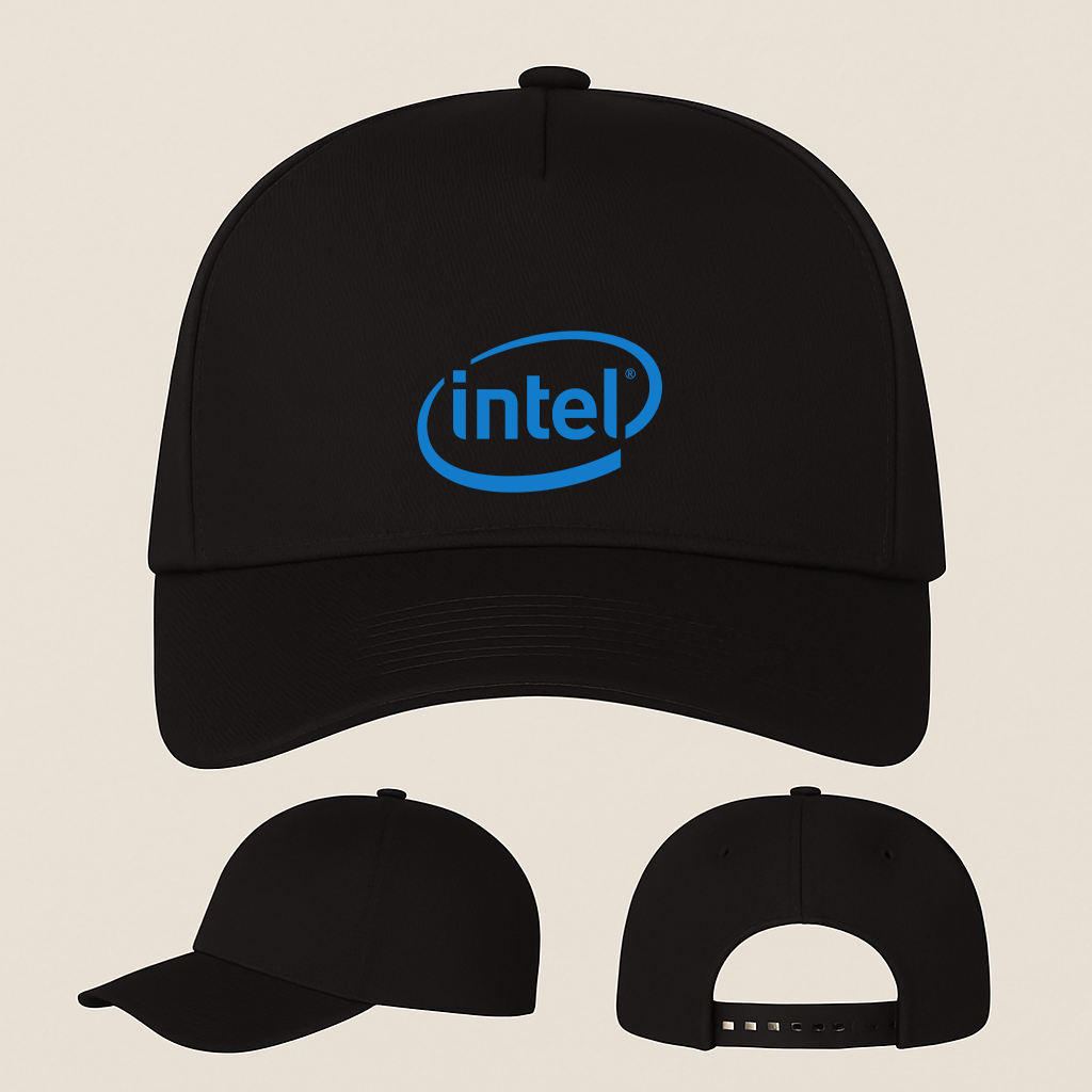 Intel Logo Five Panel Twill Snapback Cap