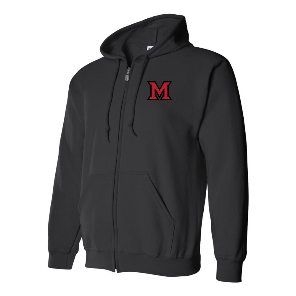 Men's Miami Ohio RedHawks Logo Zipper Hoodie