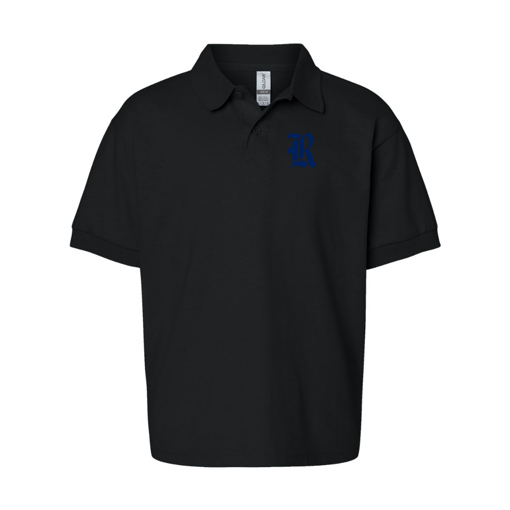 Youth Rice Owls Logo Gildan Dry Blend Jersey Polo