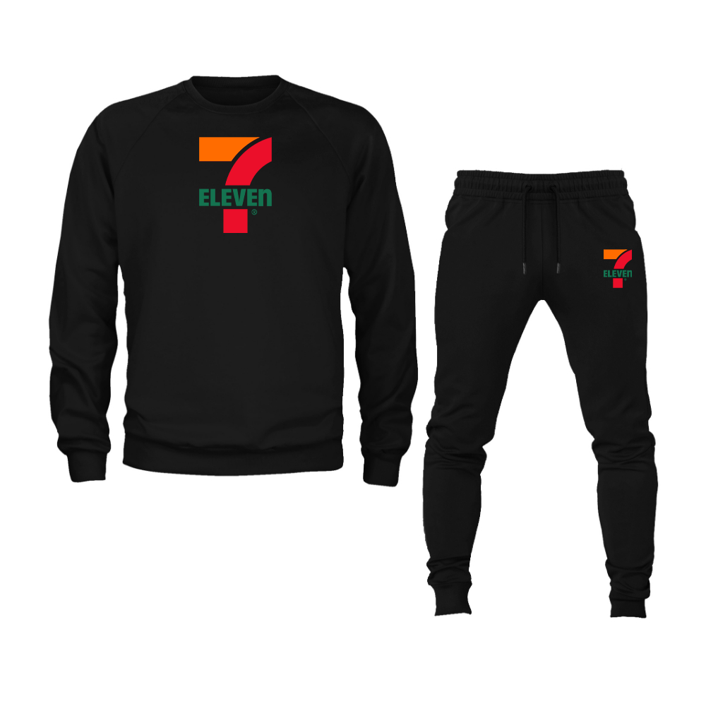 Men's 7 Eleven Logo Crewneck Sweatshirt Joggers Suit