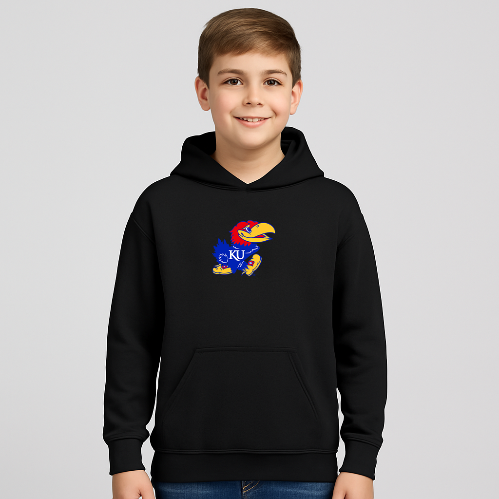 Youth Kansas Jayhawks Logo Pullover Hoodie