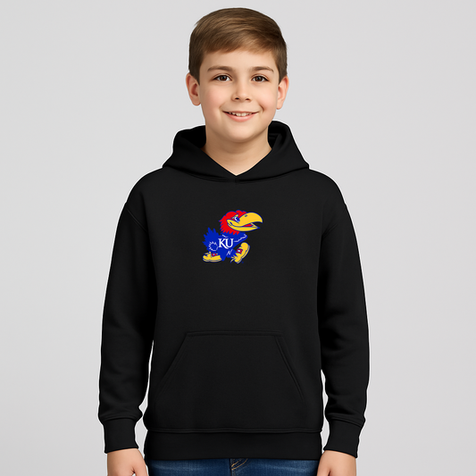 Youth Kansas Jayhawks Logo Pullover Hoodie