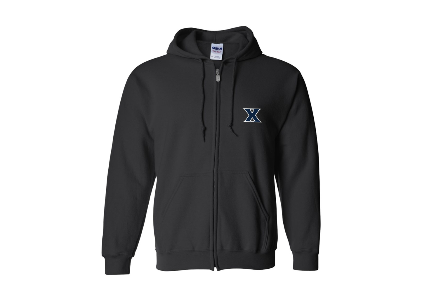 Men's Xavier Musketeers Gildan  Heavy Blend Full Zip Hooded Sweatshirt