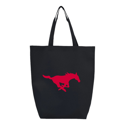 SMU Mustangs Logo Q-Tees Non-Woven Gusset Bottom Tote