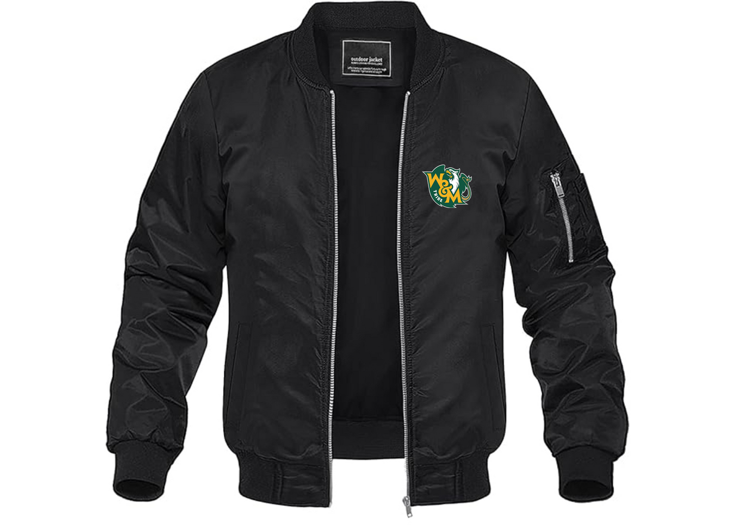 Men's William and Mary Tribe Lightweight Bomber Jacket Windbreaker Softshell Varsity Jacket Coat