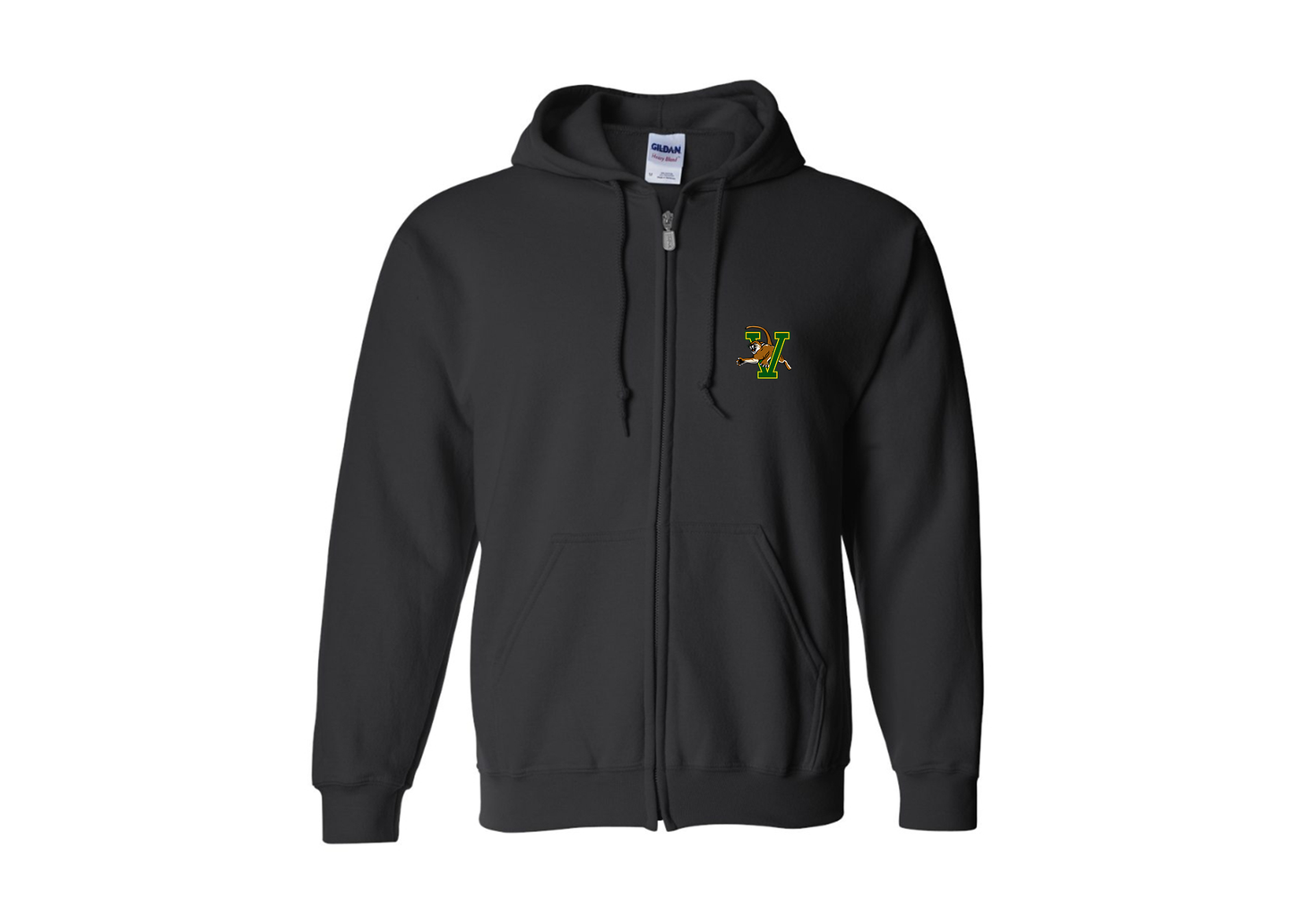 Men's Vermont Catamounts Gildan  Heavy Blend Full Zip Hooded Sweatshirt