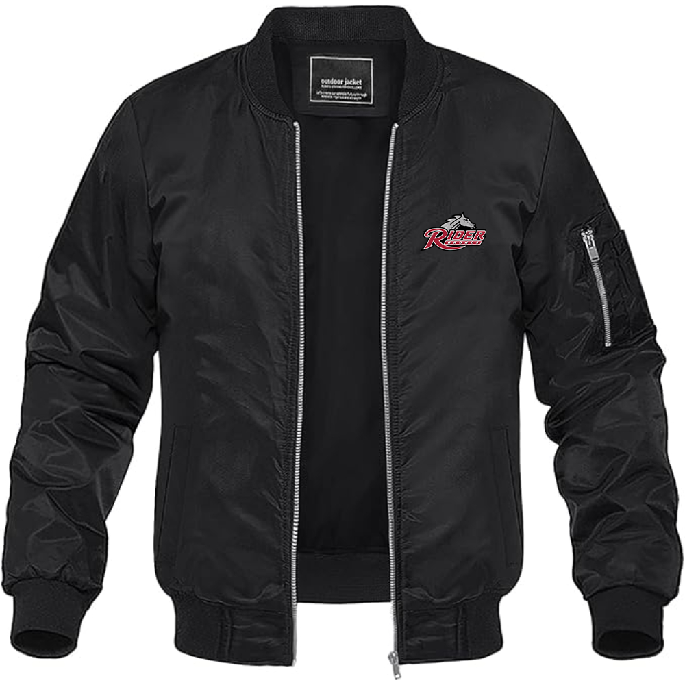 Men's Rider Broncs Logo Lightweight Bomber Jacket Windbreaker Softshell Varsity Jacket Coat