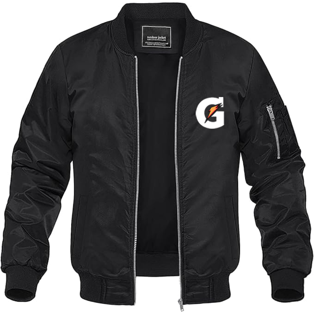 Men's Gatorade Logo Lightweight Bomber Jacket Windbreaker Softshell Varsity Jacket Coat
