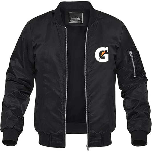 Men's Gatorade Logo Lightweight Bomber Jacket Windbreaker Softshell Varsity Jacket Coat