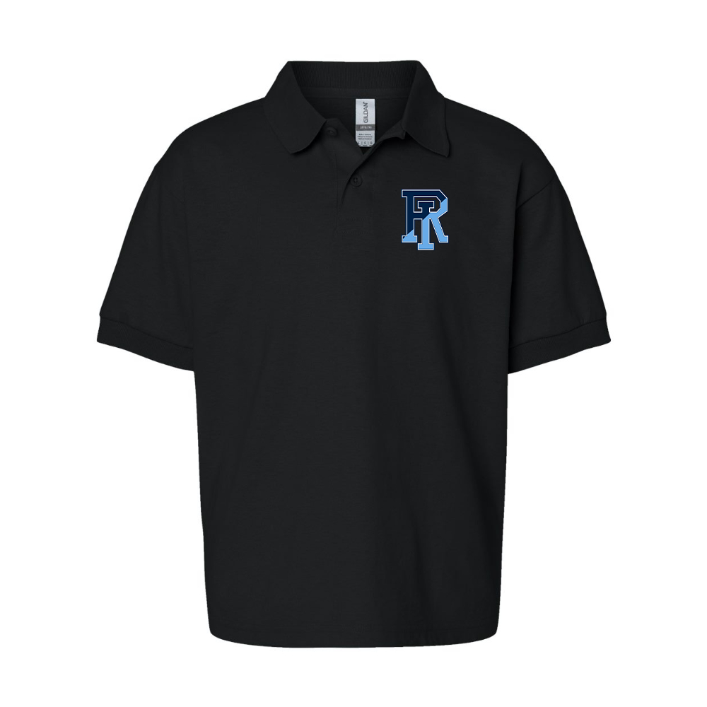 Youth Rhode Island Rams Logo Gildan Dry Blend Jersey Polo