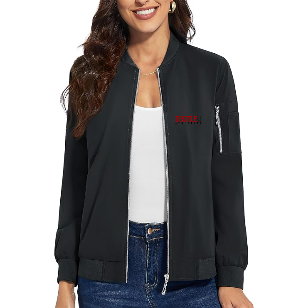 Women's Seattle Redhawks Logo  Premium Bomber Jacket with Polished Detailing and Functional Sleeve Pocket Modern Luxury Outerwear