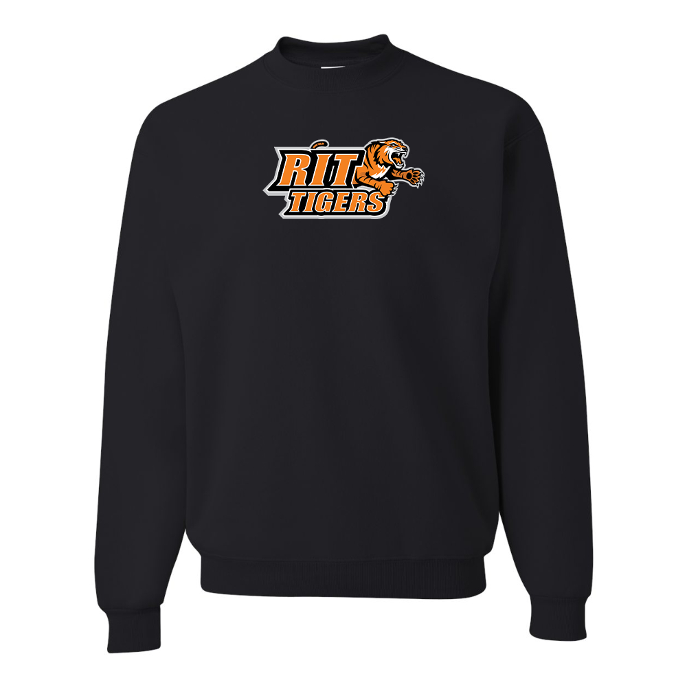 Men's RIT Tigers Logo  JERZEES NuBlend Crewneck Sweatshirt