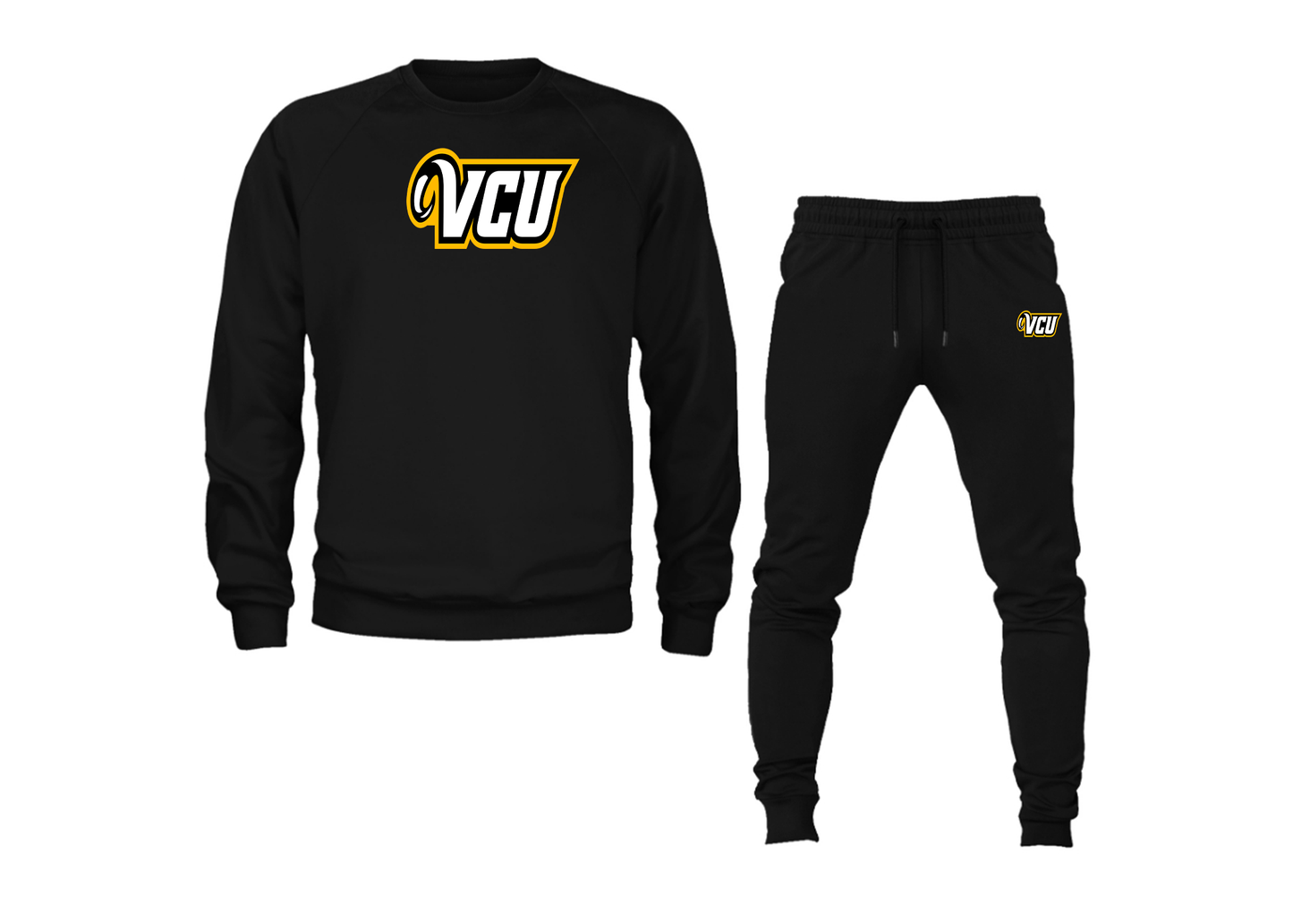 Men's Virginia Commonwealth Rams Crewneck Sweatshirt Joggers Suit