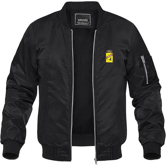 Men's Etnerap Logo Lightweight Bomber Jacket Windbreaker Softshell Varsity Jacket Coat