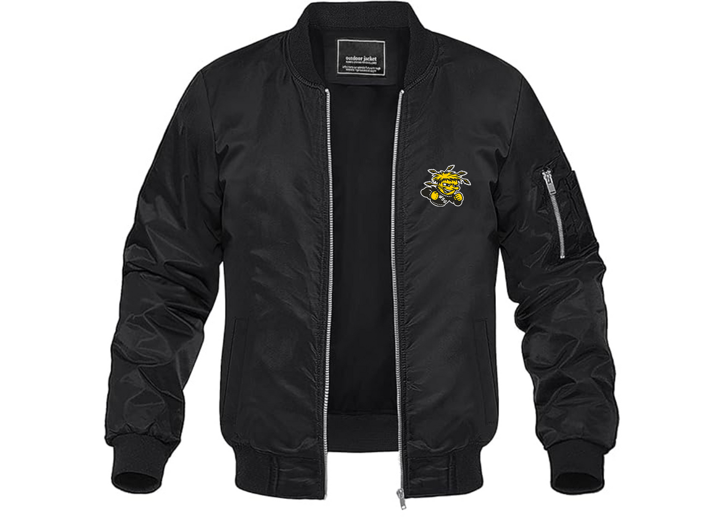 Men's Wichita State Shockers Lightweight Bomber Jacket Windbreaker Softshell Varsity Jacket Coat