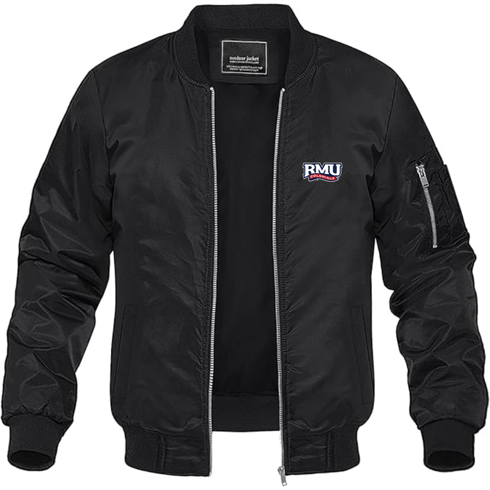 Men's Robert Morris Colonials Logo Lightweight Bomber Jacket Windbreaker Softshell Varsity Jacket Coat
