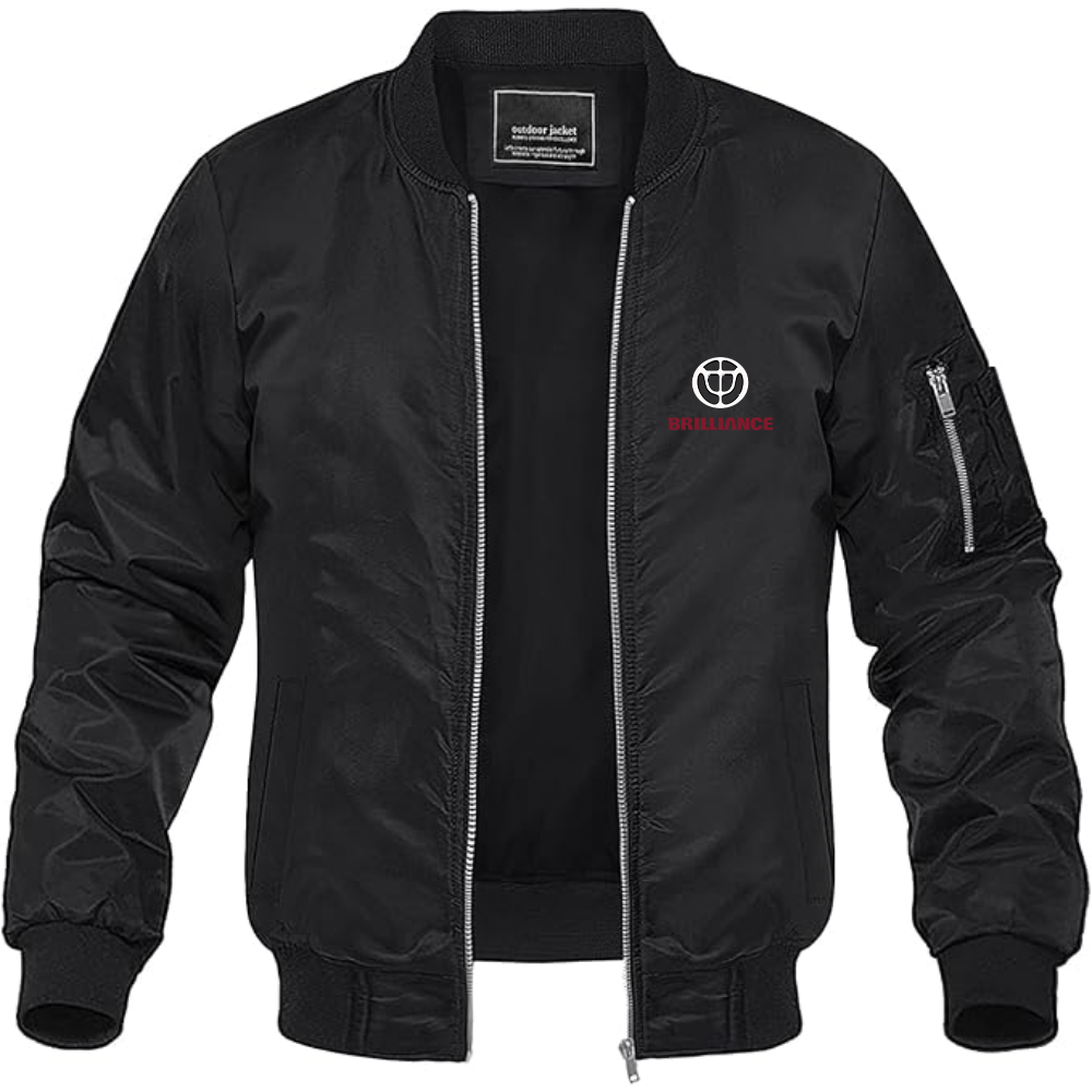 Men's Brilliance Logo Lightweight Bomber Jacket Windbreaker Softshell Varsity Jacket Coat