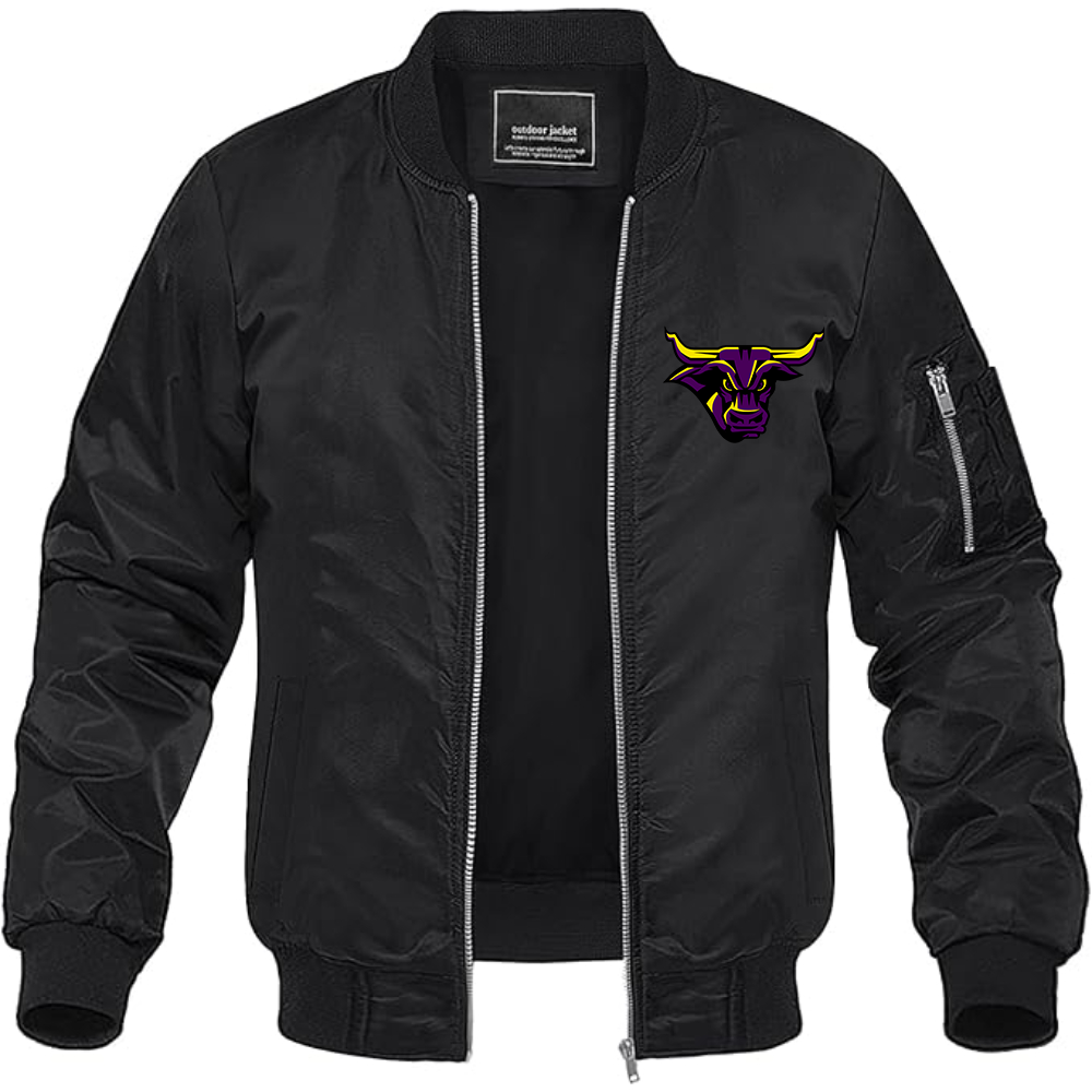 Men's Minnesota State Mavericks Logo Lightweight Bomber Jacket Windbreaker Softshell Varsity Jacket Coat