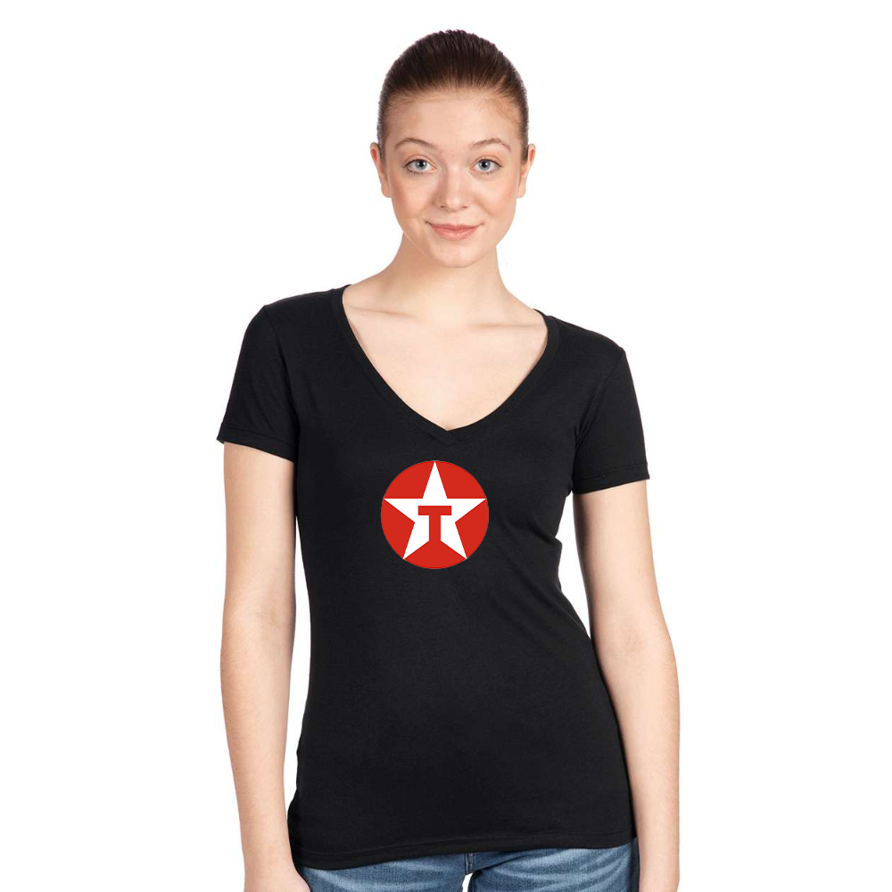 Women's Texaco Logo  Next Level V-Neck T-Shirt