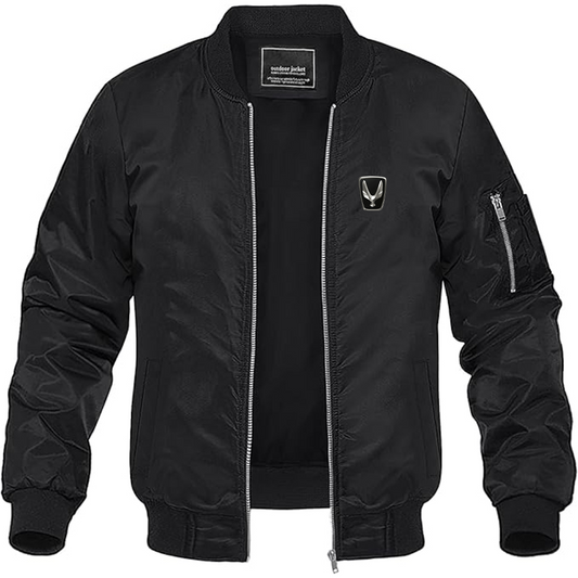Men's Equus Logo Lightweight Bomber Jacket Windbreaker Softshell Varsity Jacket Coat