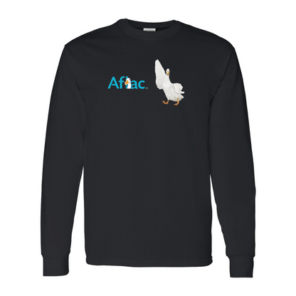 Men's Aflac Logo and Duck Gildan Heavy Cotton Long Sleeve T-Shirt