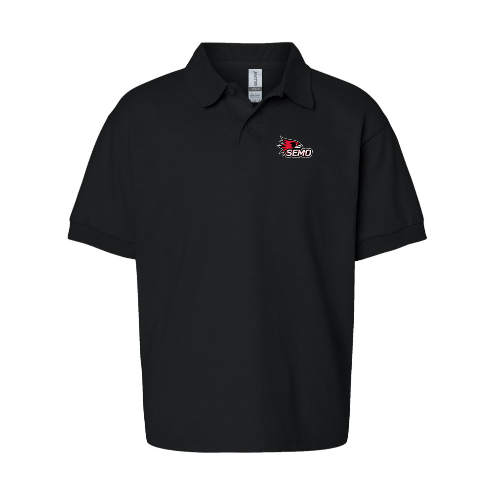 Youth SEMO Redhawks Logo Gildan Dry Blend Jersey Polo