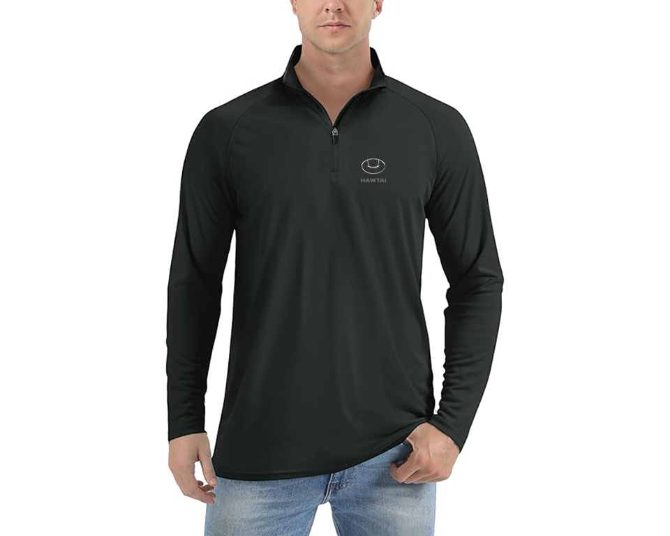Men’s Hawta Logo Lightweight Quarter-Zip Athletic Shirt Long Sleeve Performance Wear
