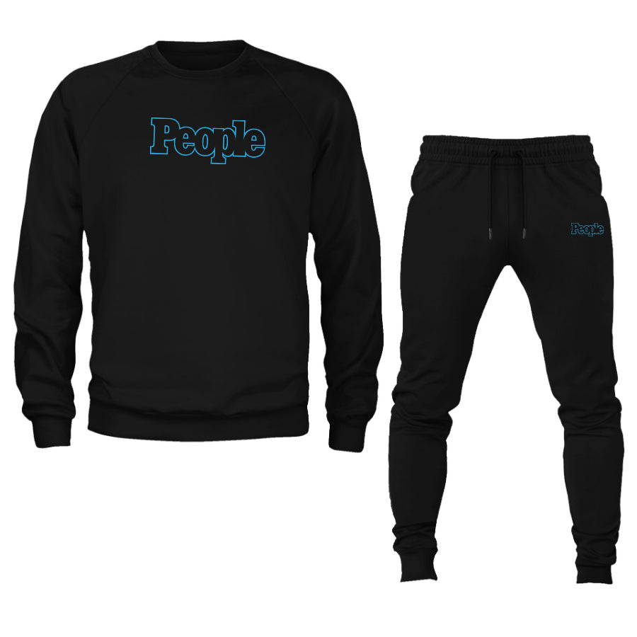 Men's People Magazine Logo Crewneck Sweatshirt Joggers Suit