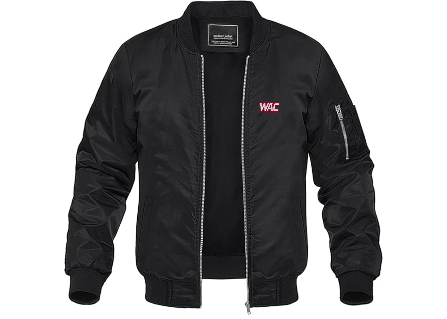 Men's Western Athletic Conference Lightweight Bomber Jacket Windbreaker Softshell Varsity Jacket Coat