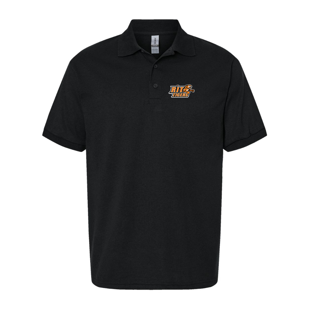 Men's RIT Tigers Logo Gildan Dry Blend Jersey Polo