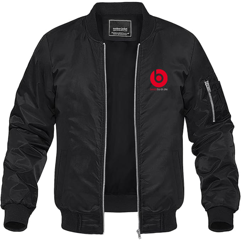 Men's Beats-by Dre Logo Lightweight Bomber Jacket Windbreaker Softshell Varsity Jacket Coat