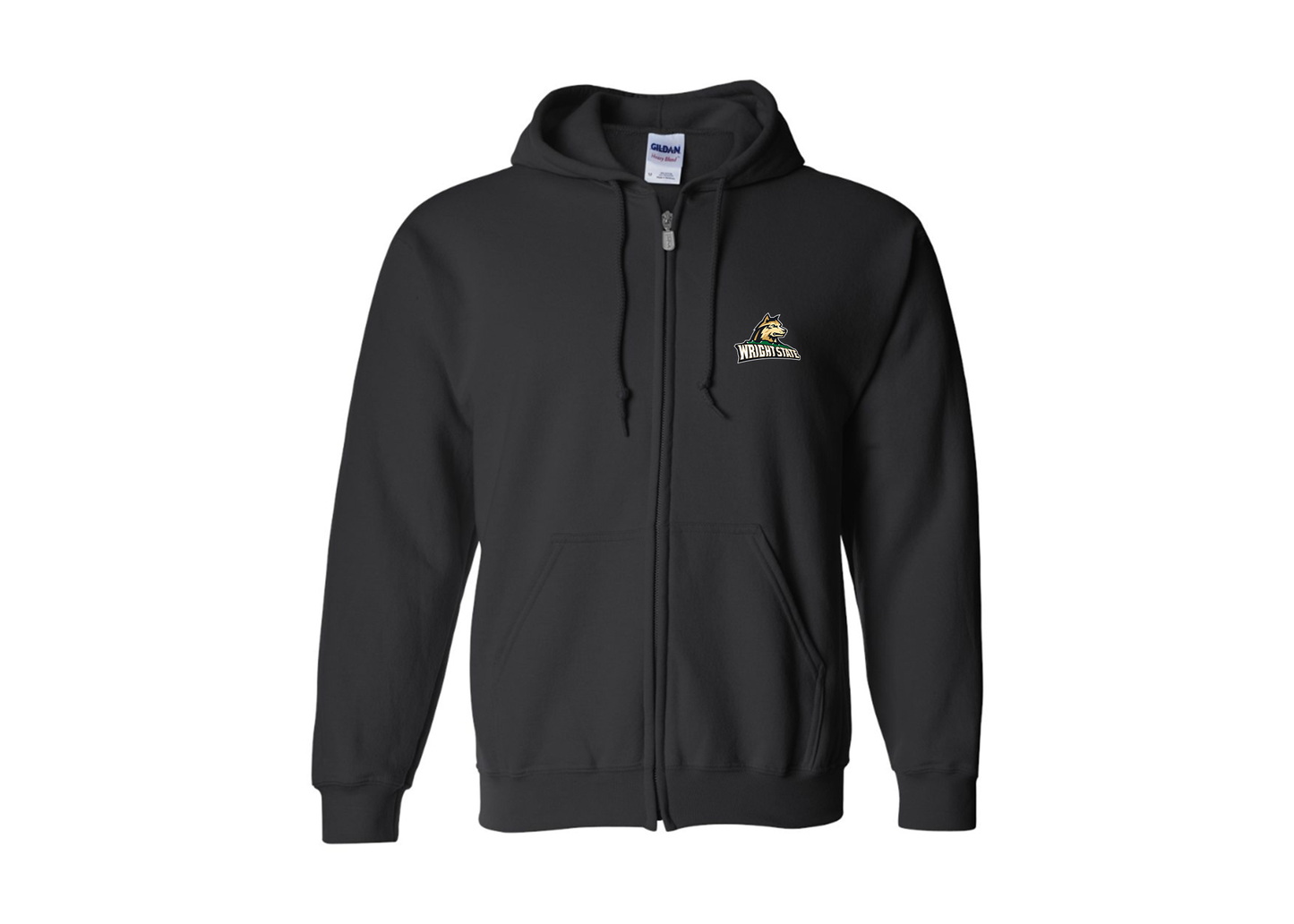 Men's Wright State Raiders Gildan  Heavy Blend Full Zip Hooded Sweatshirt