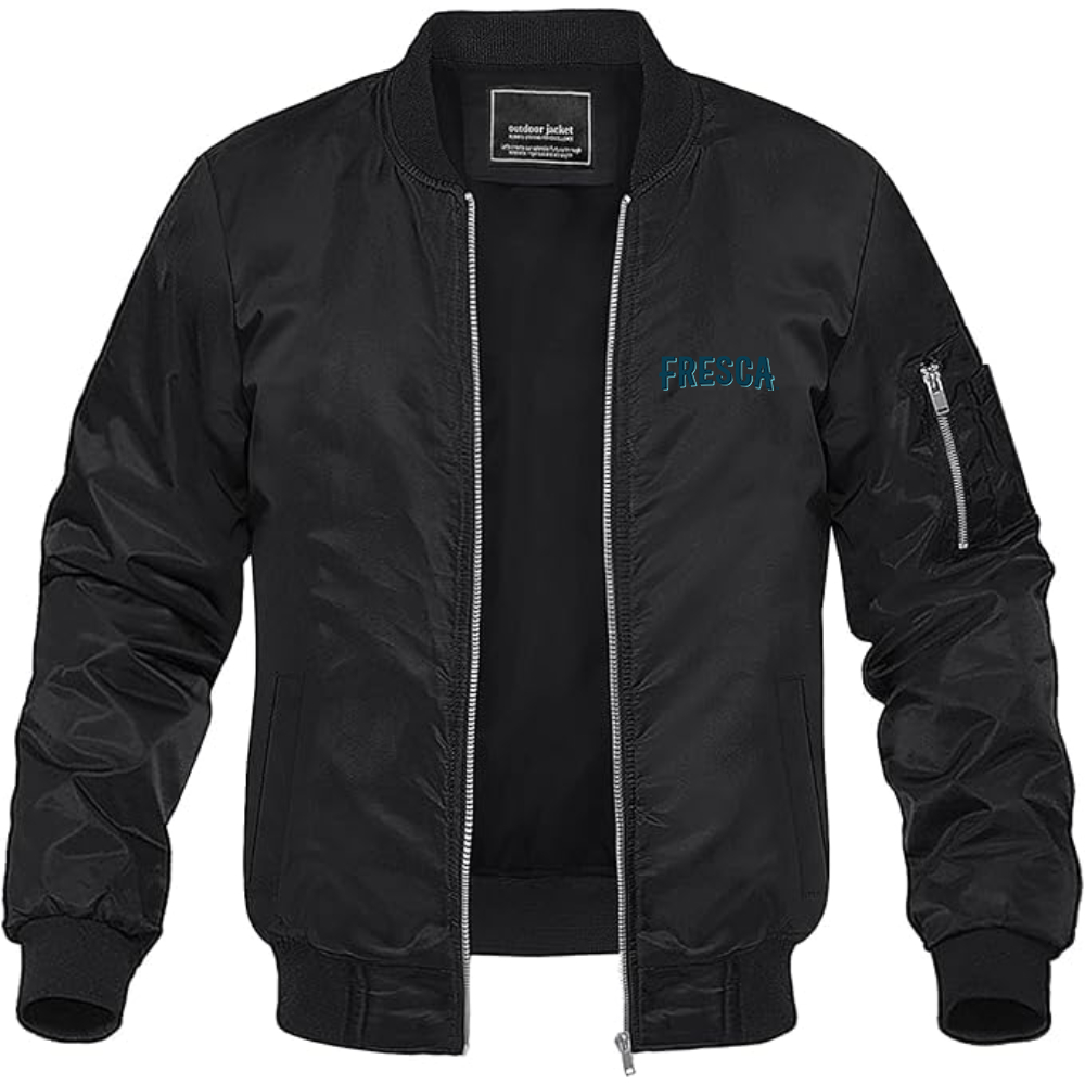 Men's Fresca Logo Lightweight Bomber Jacket Windbreaker Softshell Varsity Jacket Coat