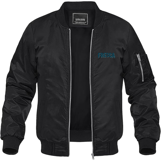 Men's Fresca Logo Lightweight Bomber Jacket Windbreaker Softshell Varsity Jacket Coat