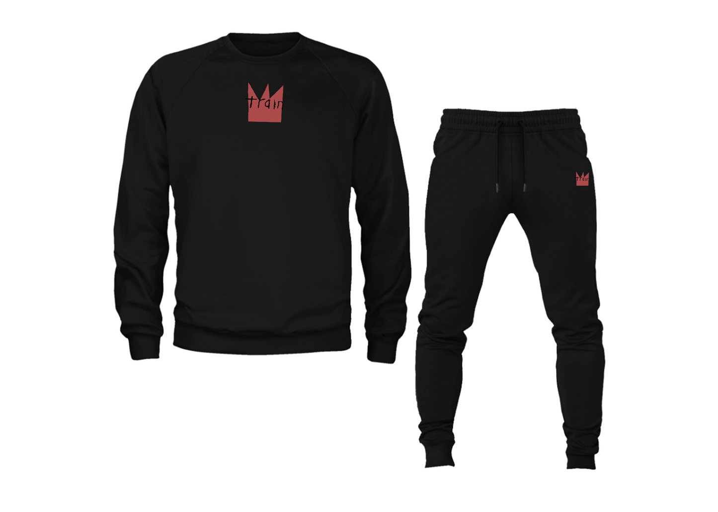 Men's Train Crewneck Sweatshirt Joggers Suit