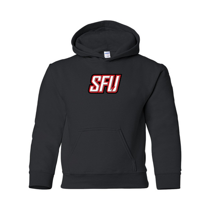 Youth Saint Francis Red Flash Logo Gildan Heavy Blend  Hooded Sweatshirt