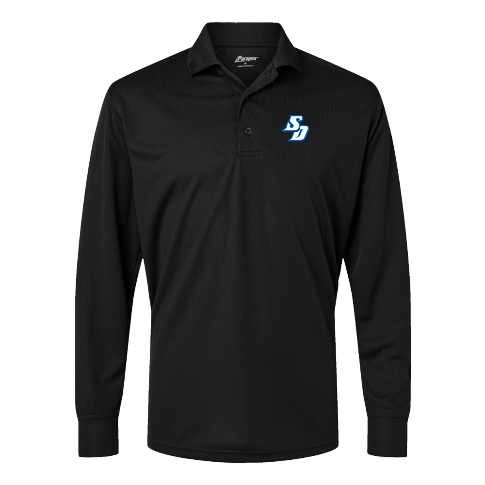 Men's San Diego Toreros Logo Paragon Prescott Long Sleeve Polo