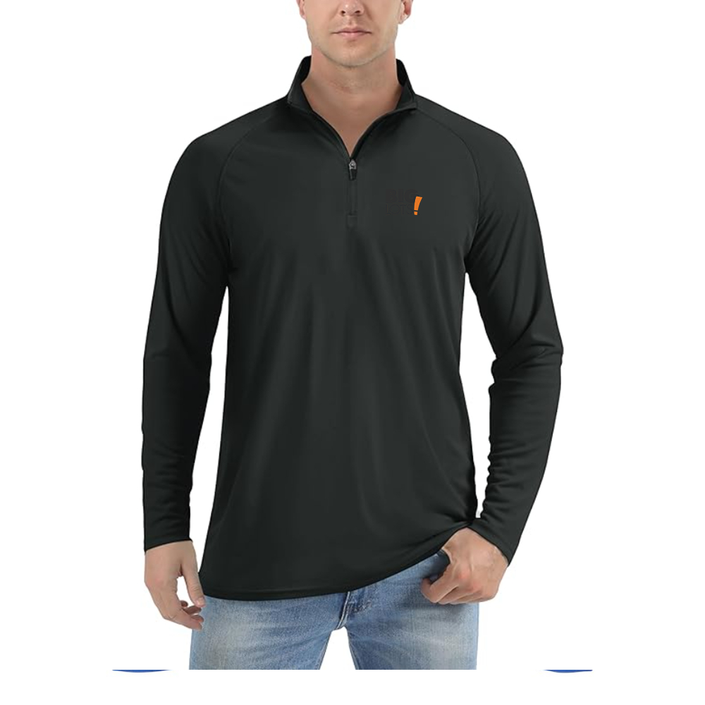 Men's Big Lots Logo   Lightweight Quarter-Zip Athletic Shirt Long Sleeve Performance Wear