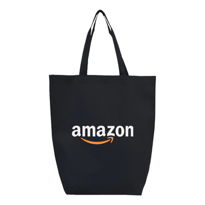Amazon Logo Q-Tees Non-Woven Gusset Bottom Tote