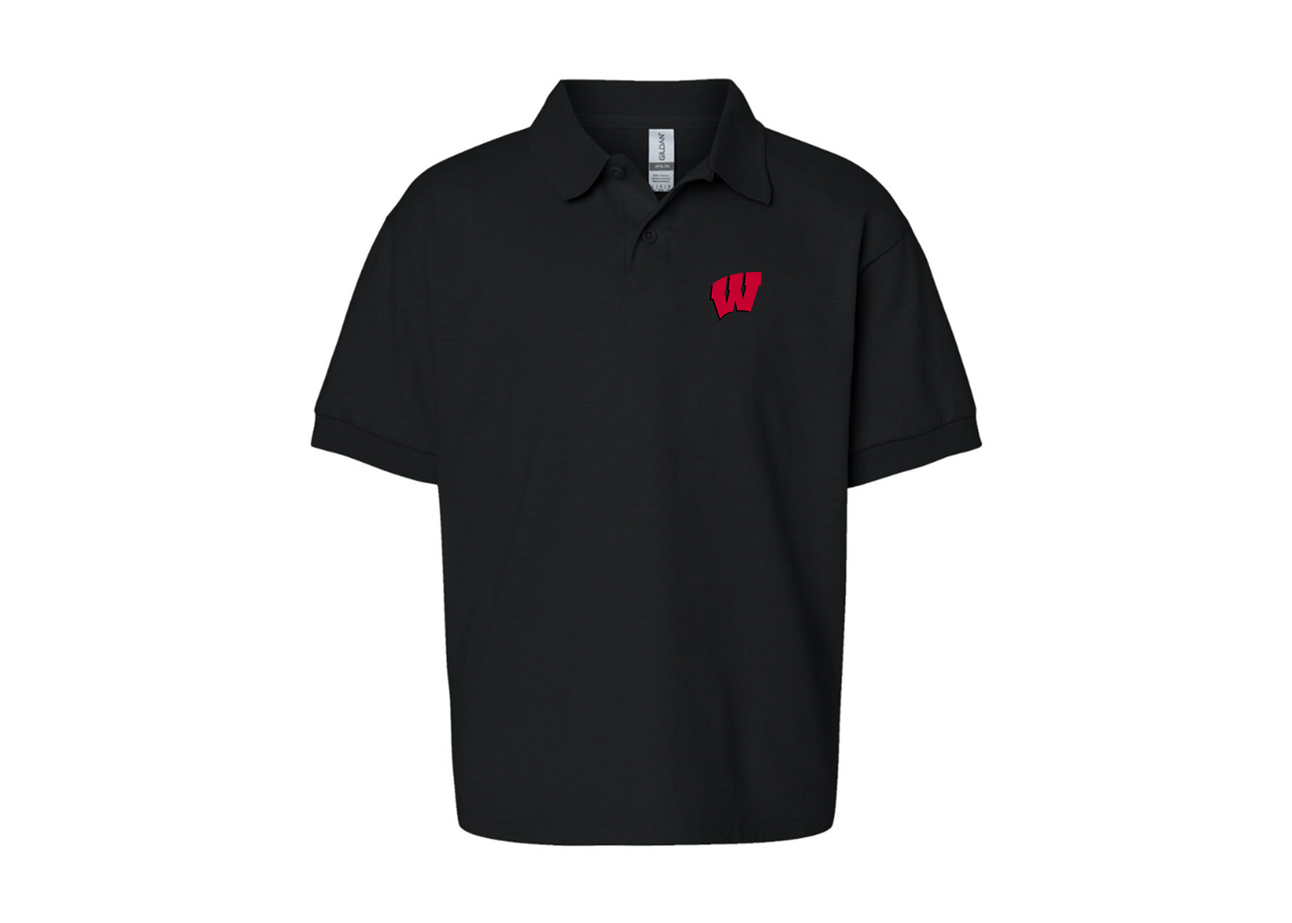 Youth Wisconsin Badgers Gildan Dry Blend Jersey Polo