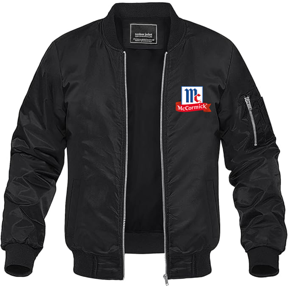 Men's McCormick Logo Lightweight Bomber Jacket Windbreaker Softshell Varsity Jacket Coat