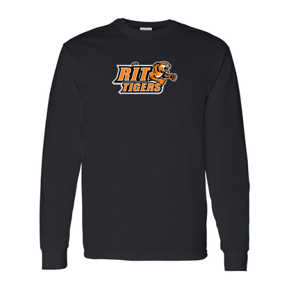 Men's RIT Tigers Logo Gildan Heavy Cotton Long Sleeve T-Shirt