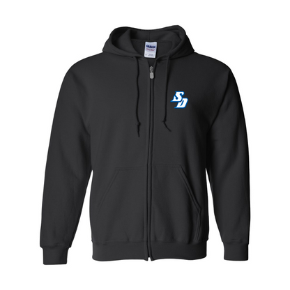 Men's San Diego Toreros Logo Gildan  Heavy Blend Full Zip Hooded Sweatshirt