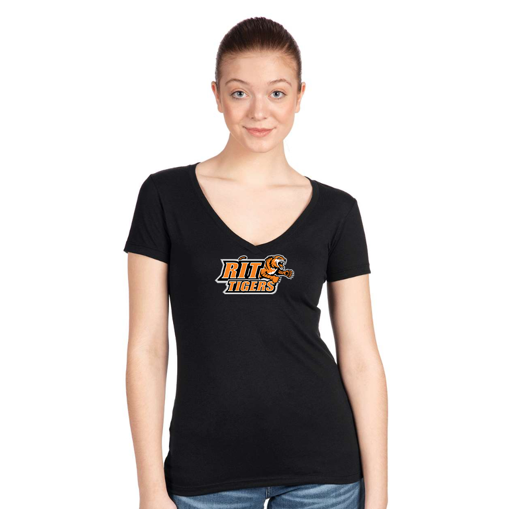 Women's   RIT Tigers Logo Next Level V-Neck T-Shirt
