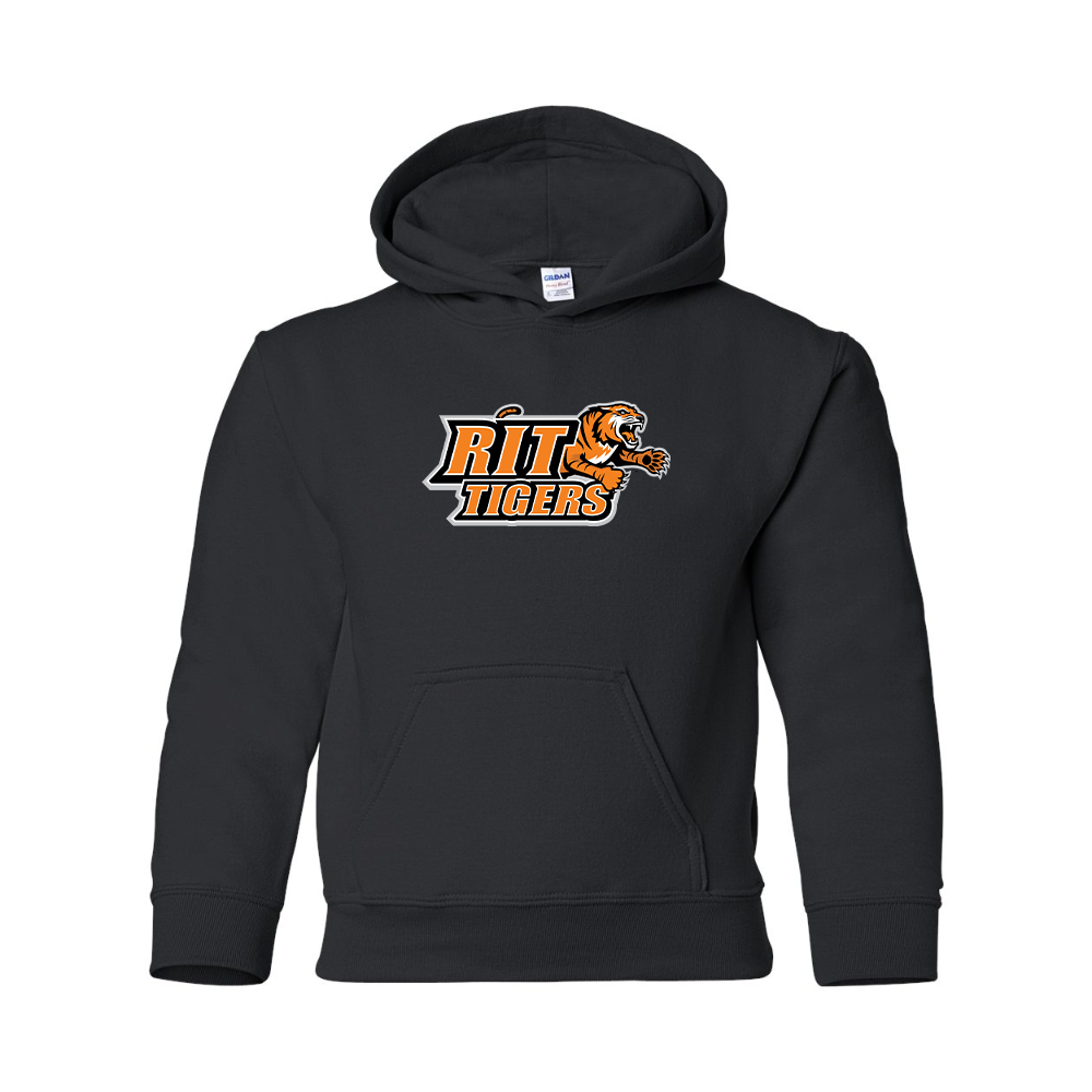 Youth RIT Tigers Logo Gildan Heavy Blend  Hooded Sweatshirt