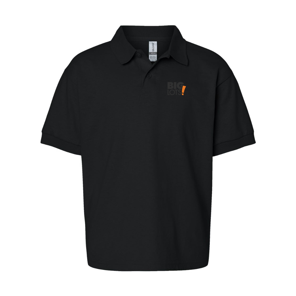 Youth Big Lots Logo Gildan Dry Blend Jersey Polo
