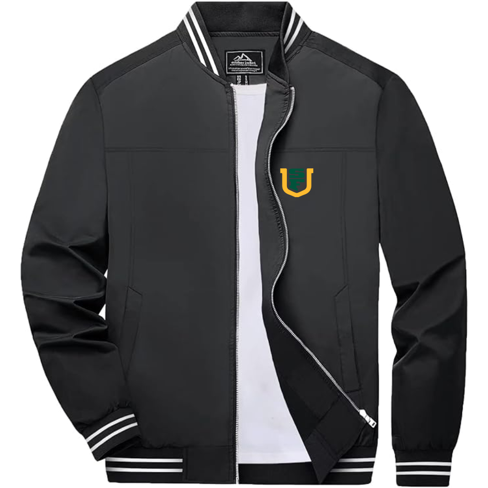 Men's San Francisco Dons Logo Lightweight Zip-Up Ribbed Collar and Cuffs Bomber Jacket