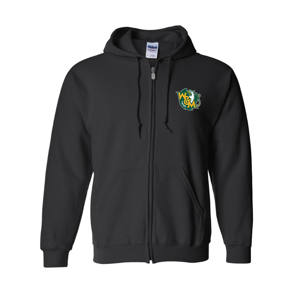 Men's William and Mary Tribe JERZEES NuBlend Full-Zip Hooded Sweatshirt