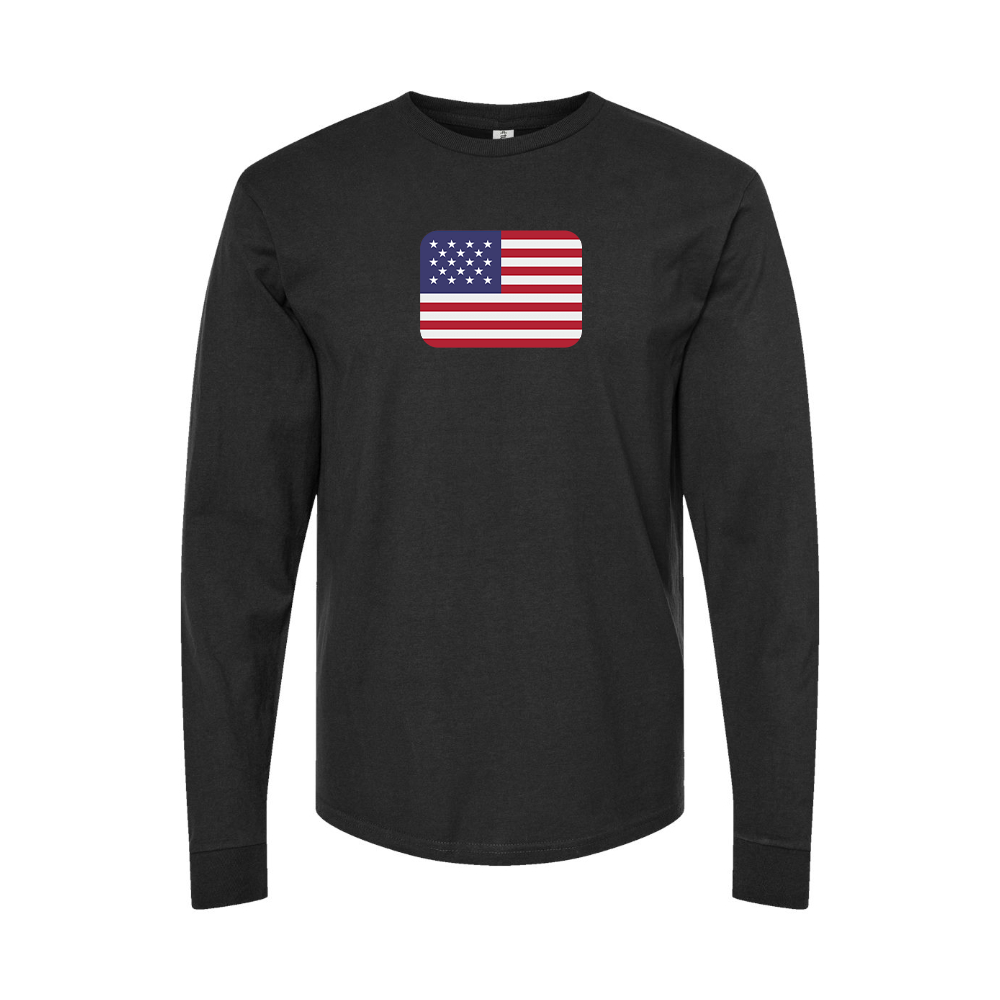 Men's American-Flag-Emoji Long Sleeve T-Shirt